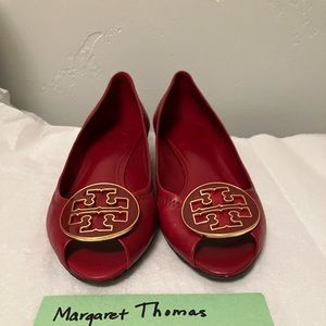 Tory Burch Lipstick Red Kitty Wedge